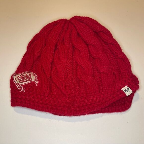 Tampa Bay Buccaneers Red Knit Newsboy Cap Beanie Hat - Picture 4 of 9